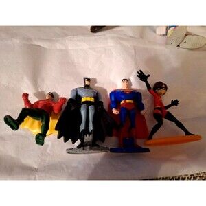 Lot of 4 DC Comics Justice League Metal Collection Batman Superman Spot on Cape